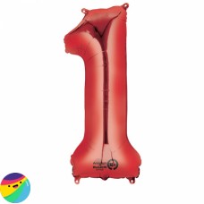 Folija balon - Številka 1 Rdeče barve Folija balon - Številka 1 Rdeče barve